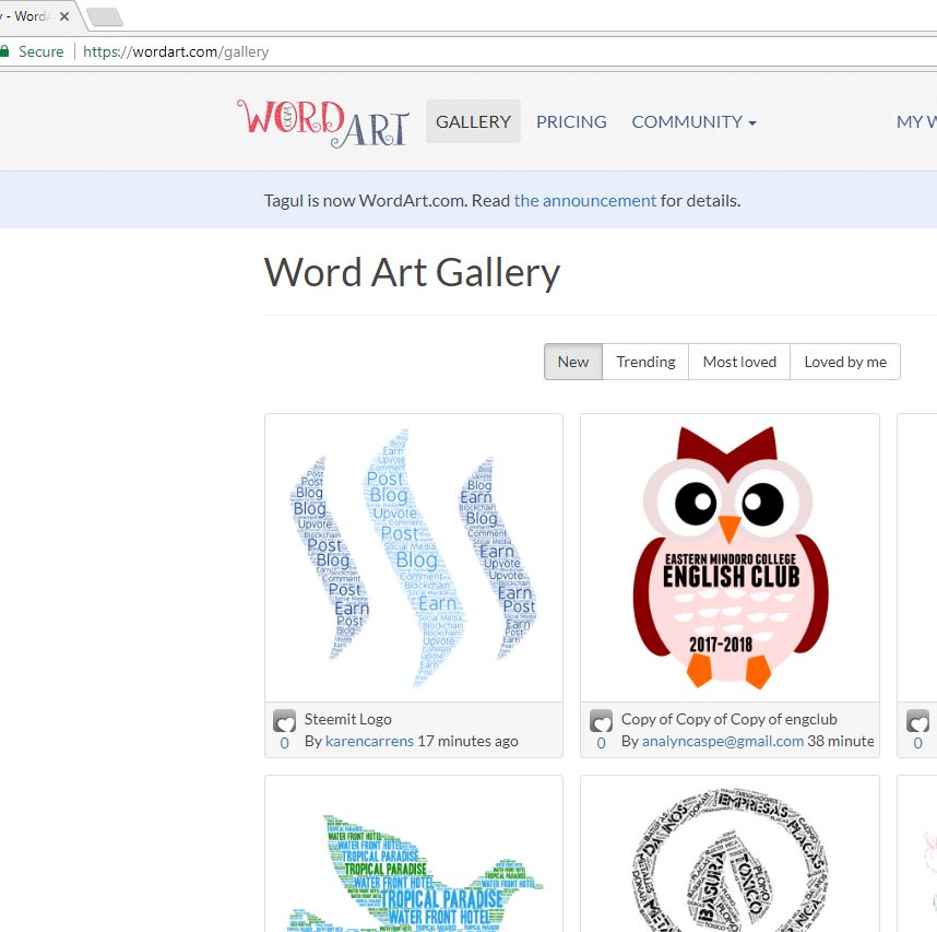 Bookmarkable Series Get a Free Steemit WordArt Logo plus a Stepby